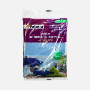 Салфетки Патерра сверхпрочные вискозные 30*38см 3шт