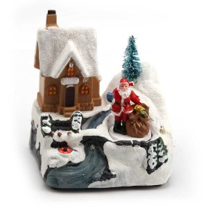 Статуэтка Рождественская сценка с подсветкой 117x100x130мм ACJ000110