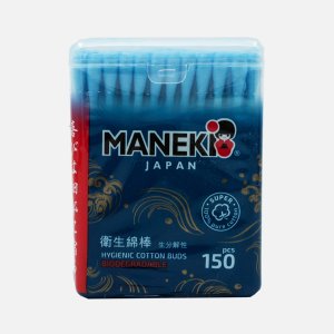 Палочки ватные Манеки Океан гигиенические голубые пл/уп 150шт