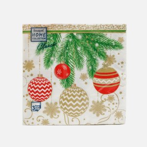 Салфетки Букет Хоум КоллекшнКлассик Елочные урашения-2 бум 3сл 20 лист