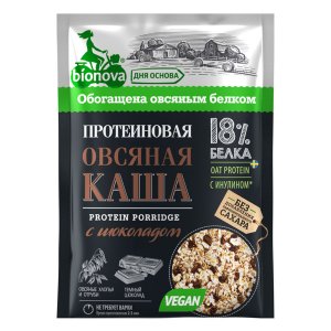 Каша Бионова овсяная с шоколадом протеиновая 40г