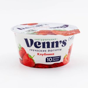 Йогурт Веннс Греческий с клубникой обезжиренный 0.1% 130г
