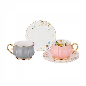 Набор Лефард чайный 200мл Времена года 2 персоны фиолет/роз 275-1177