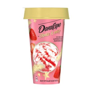 Коктейль кисломолочный Даниссимо йогуртный вкус Клубничного мороженого 190г