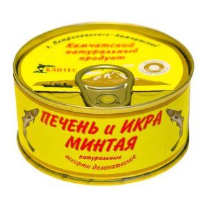 Печень и икра минтая Кайтес натуральные ж/б/ключ 120г