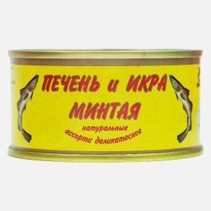 Печень и икра минтая Кайтес натуральные ж/б/кл 120г
