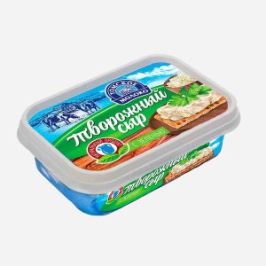 Сыр Томское молоко творожный с зеленью 30% пл/ванна 180г