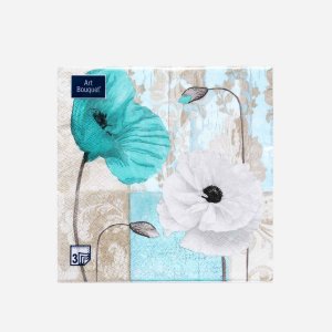 Салфетки Арт букет Декоративные маки бум 33*33см 3сл 20лист