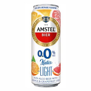 Напиток пивной Амстел Натур Лайт Апельсин/Грейпфрут безалкогольный ж/б 0,43л
