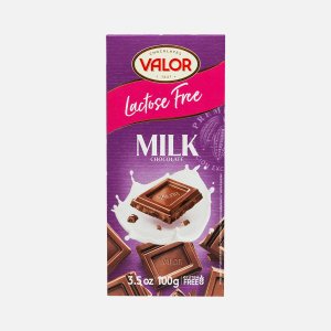 Шоколад Валор молочный без лактозы с сахаром 100г