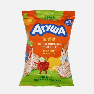 Хлебцы Агуша Ягодное ассорти рисовые с 12мес м/у 30г