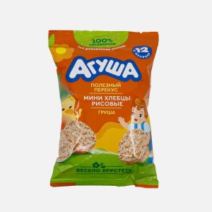 Хлебцы Агуша с грушевым соком рисовые с 12мес м/у 30г