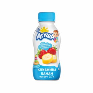 Йогурт Агуша Клубника/банан 2.7% с 8мес 180г