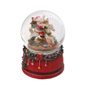 Фигурка Дед Мороз в стеклянном шаре с музыкой и функцией движения D10см L10 W10 H15см