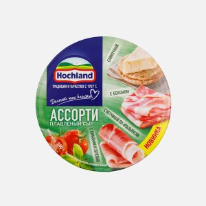 Сыр Хохланд Ассорти зеленое плавленый 55% к/к 140г