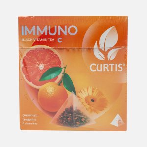 Чай Кертис Иммуно черный грейпфрут/лайм/мандарин 15пир*1,7г