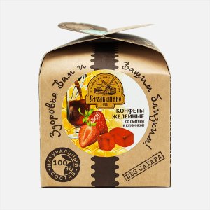 Конфеты Столбушино желейные со вкус клубники б/сах к/к 180г