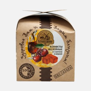 Конфеты Столбушино желейные со вкусом вишни б/сахара к/к 180г