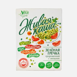 Живая каша Вита Фэмили Зеленая гречка с овощами к/к 300г