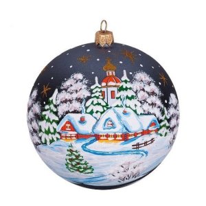 Украшение елочное Шар 7 Рождественская ночь11,5см стекС1506