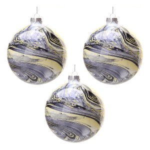 Набор елочных шаров Космос 10см стекло 3шт 137-241