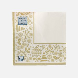 СалфеткиБукетХоумКоллекшн Скатерть золото на бел бум 33*33 20 лист
