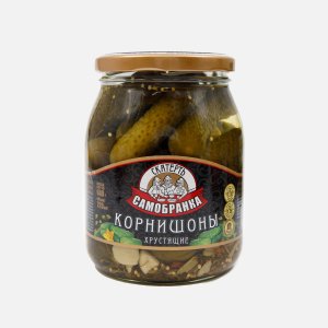 Корнишоны Скатерть-Самобранка Хрустящие маринованные ст/б 680г