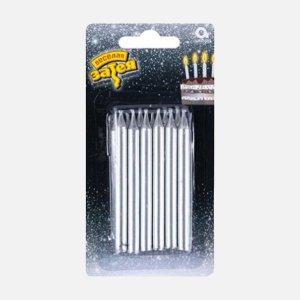Свечи Веселая затея д/торта серебро 8см 12шт 1502-5077