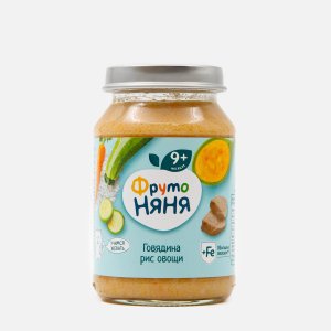 Пюре ФрутоНяня Говядина/рис/овощи с 8мес 190г