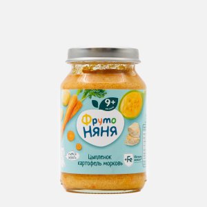 Пюре ФрутоНяня Цыпленок/картофель/морковь с 9мес 190г
