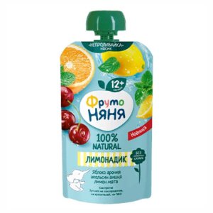 Напиток ФрутоНяня Лимонадик яблоко/рябина/апельс 130мл