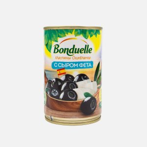 Маслины Бондюэль Охибланка с сыром Фета ж/б 314мл