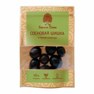 Драже Сибирский кедр Сосновая шишка в темном шоколаде 60г