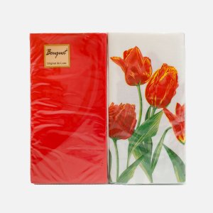 Салфетки БукетОригиналЛюкс Тюльпаны Крас ледиМикс кр бум 17х17 2сл20лис