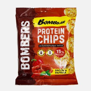 Чипсы Бомббар цельнозерновые Бекон с паприкой протеиновые 50г