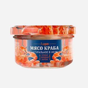 Мясо краба Путина камчатского натуральное в желе ст/б 160г