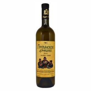 Вино Грузинское Домашнее ординарное сортовое белое полусладкое 8.5-12% ст/б 0,75л