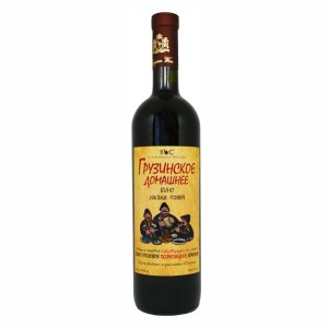 Вино Грузинское Домашнее ординарное сортовое красное полусладкое 8.5-12% ст/б 0,75л