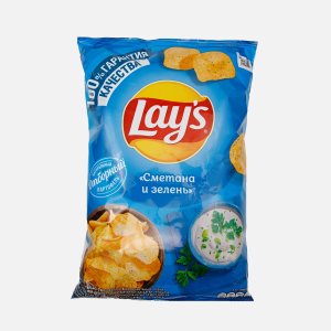Чипсы Лэйс Сметана и зелень пл/уп 140г