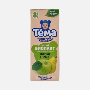 Продукт кисломолочный Тёма Биолакт Яблоко/груша с 8мес 3% 206г