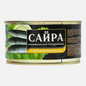 Сайра За Родину тихоокеанская натуральная с добавлением масла ГОСТ ж/б/ключ 185г