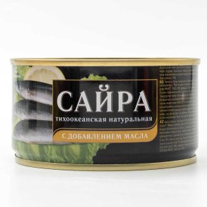 Сайра За Родину тихоокеанская натуральная с добавлением масла ГОСТ ж/б/ключ 185г