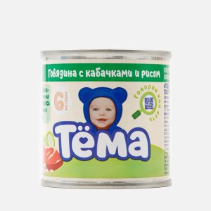Пюре Тема Говядина с кабачками/рисом с 6мес ж/б 90г