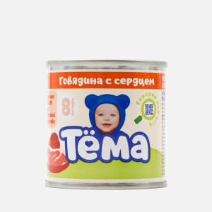 Пюре Тема Говядина с сердцем с 8мес ж/б 90г