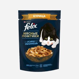 Корм Феликс Мясные ломтики Курица пауч 75г