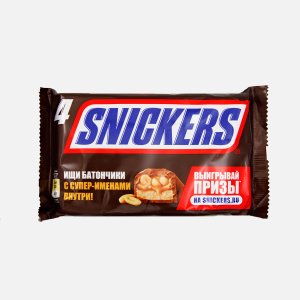 Батончик Сникерс шоколадный шоколадный пл/уп 4*40г