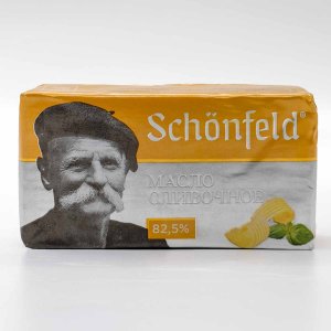 Масло Шонфилд Традиционное сливочное в/с 82.5% фольга 180г