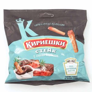 Сухарики Кириешки Стейк 60г+барбекю соус 25мл