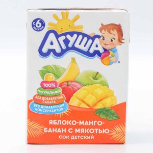 Сок Агуша Яблоко/манго/банан с мякотью т/п 200мл
