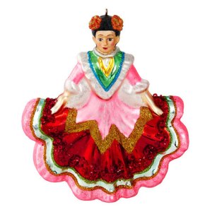 Украшение елоч Танцовщица фламенко стекло 10,5х3х13,5см